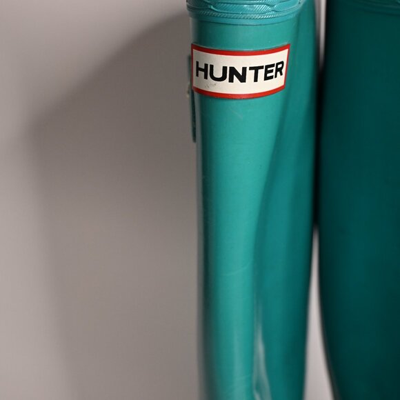 Hunter Original Tall Rain Boots in Turquoise - Picture 3 of 8